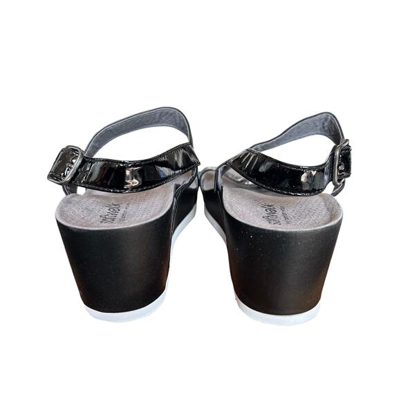 SoftWalk Black Wedge Sandals Comfort Footbed Adjustable Straps Shoes Size 7W - Picture 5 of 7